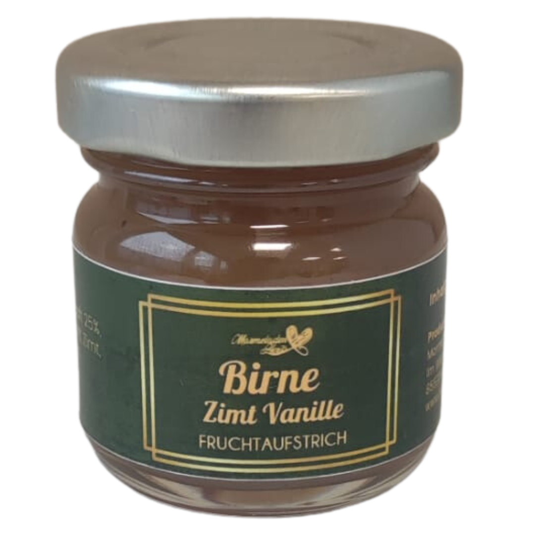 Mini Birne Zimt Vanille Fruchtaufstrich 40 g – Marmeladenherz Mini Birne Zimt Vanille Fruchtaufstrich 40 g – Marmeladenherz
